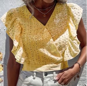 NWT Yellow Eyelet blouse